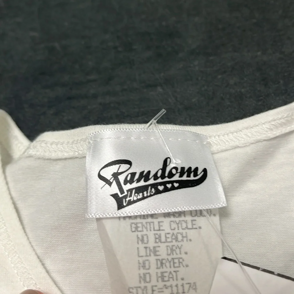 Random Hearts NWT Girls ivory rhinestone tank size 4T - Picture 3 of 6